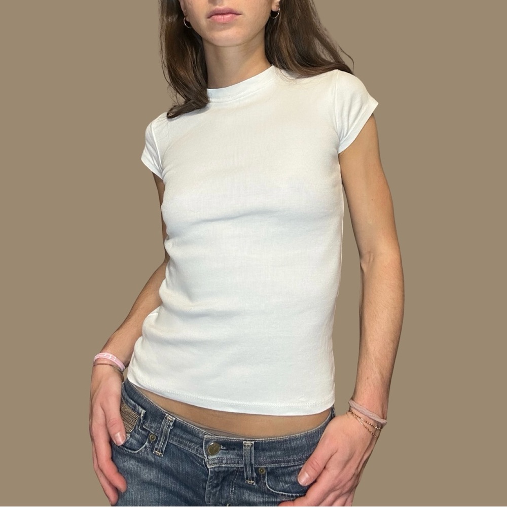 TOPSHOP CAP SLEEVE T-SHIRT